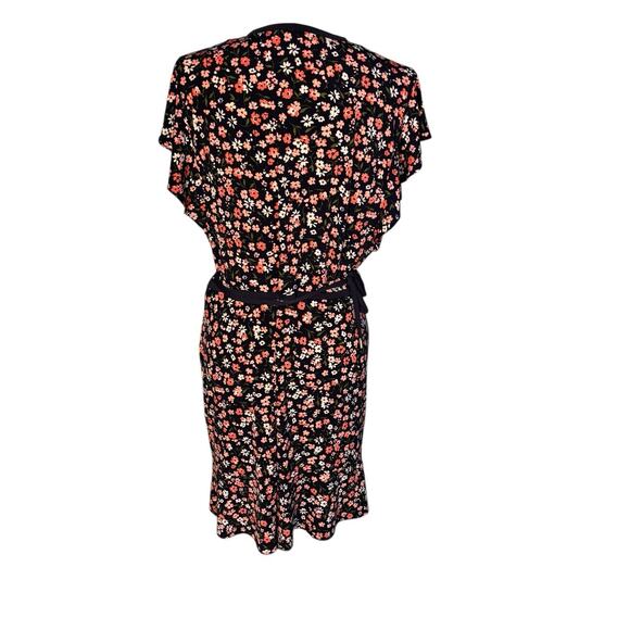 MICHAEL KORS Women's Size XL Floral Cap Sleeve Short Faux Wrap Dress - Picture 7 of 9
